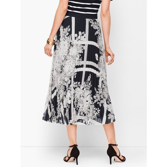 NWT Talbots Lattice Bouquets Pleated Midi Skirt - Picture 3 of 9